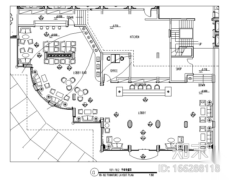 现代大型酒店整套设计施工图（附效果图+材料表）cad施工图下载【ID:166288118】