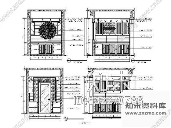 图块/节点中式套房厨房立面图cad施工图下载【ID:832270766】