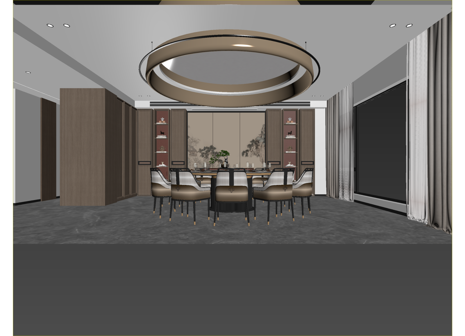 新中式包厢3D模型下载【ID:1214595285】