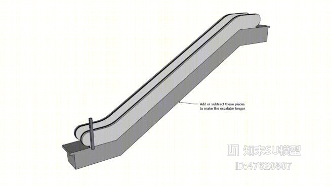 电动扶梯SU模型下载【ID:47620807】