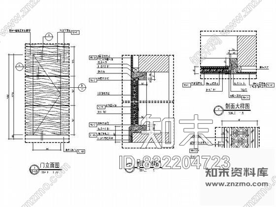 图块/节点简洁木饰面单门详图cad施工图下载【ID:832204723】