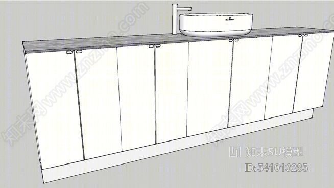 带水槽的浴室单元SU模型下载【ID:541013285】