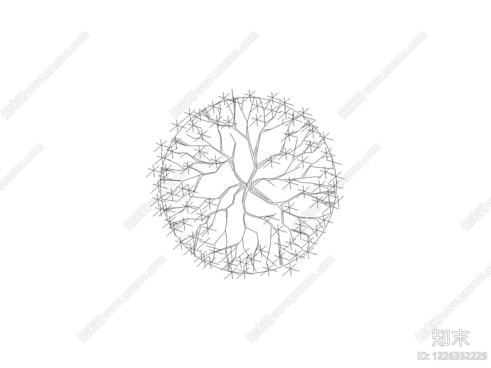 现代乔木种植CAD图纸