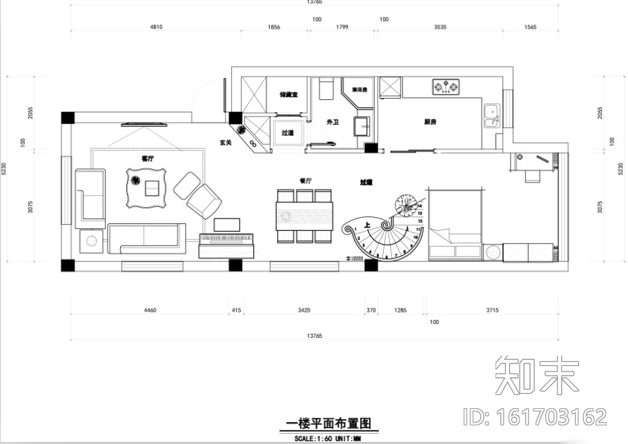 [深圳]欧式住宅室内空间设计施工图（含效果图）cad施工图下载【ID:161703162】