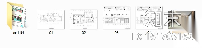 [深圳]欧式住宅室内空间设计施工图（含效果图）cad施工图下载【ID:161703162】