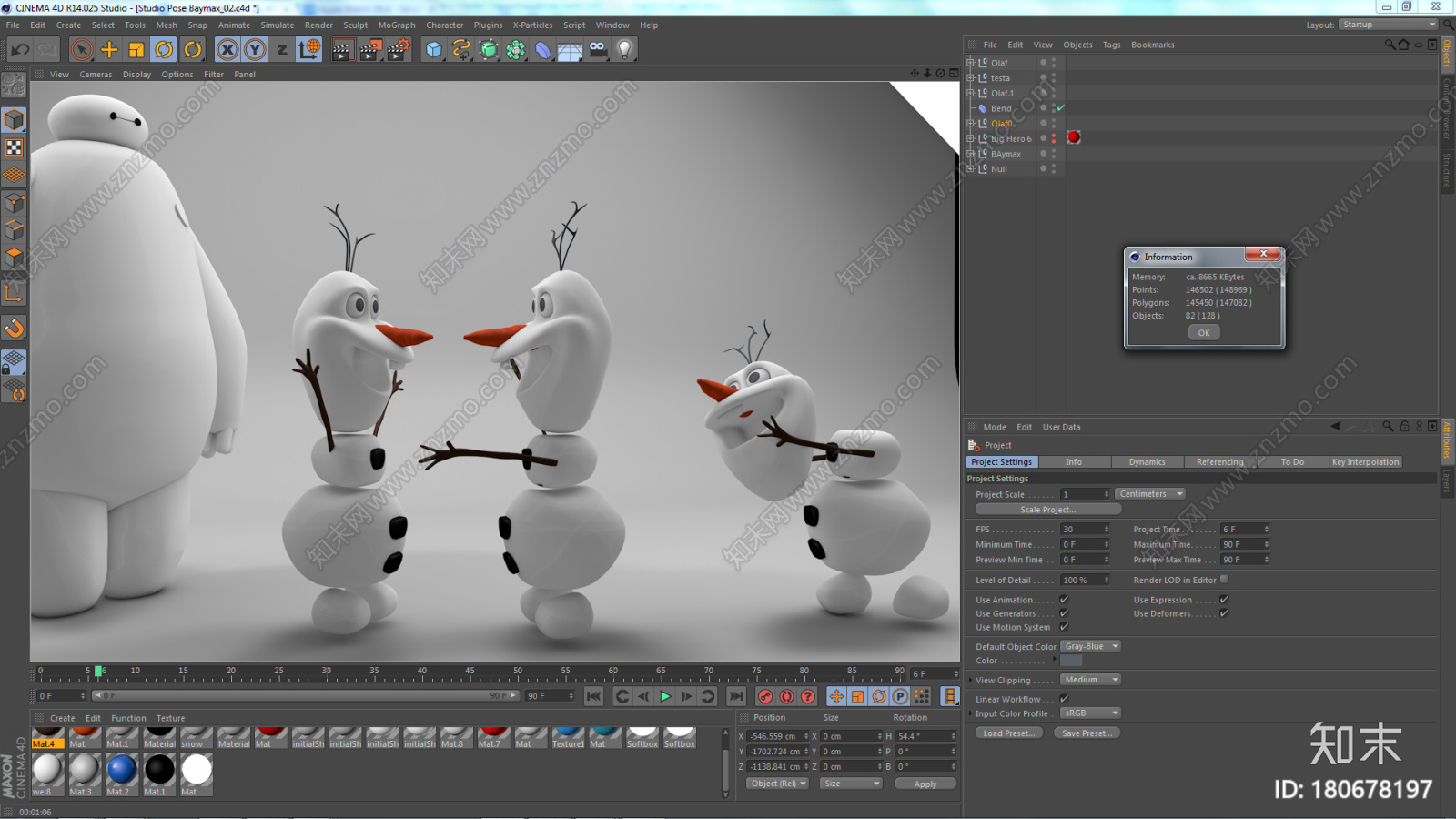 冰雪奇缘雪人奥利弗CG模型下载【ID:180678197】