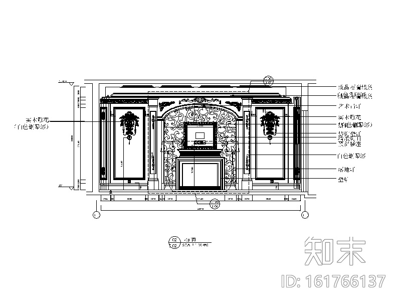 法式奢华别墅CAD施工图（含效果图）cad施工图下载【ID:161766137】