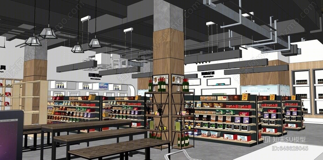 商品专卖店SU模型下载【ID:646628045】