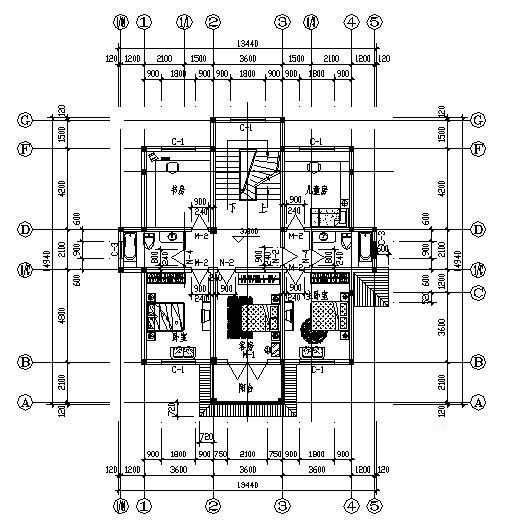 某三层乡村小别墅建筑方案图cad施工图下载【ID:149921169】