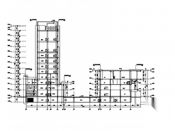 [广东]九层现代风格文化宫建筑施工图cad施工图下载【ID:166331183】