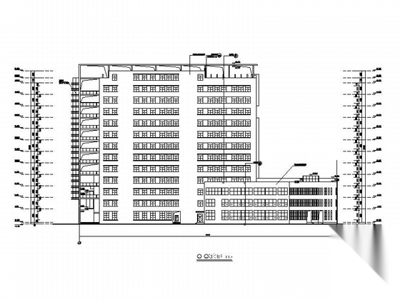 [广东]九层现代风格文化宫建筑施工图cad施工图下载【ID:166331183】