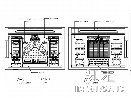 [重庆]欧式华丽三层别墅设计装修图cad施工图下载【ID:161755110】