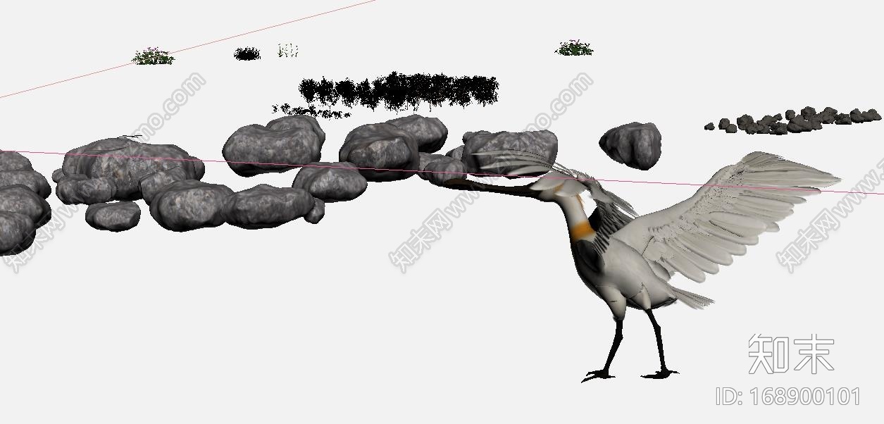 河边湿地岸边常用植物花鸟石头树芦苇CG模型下载【ID:168900101】