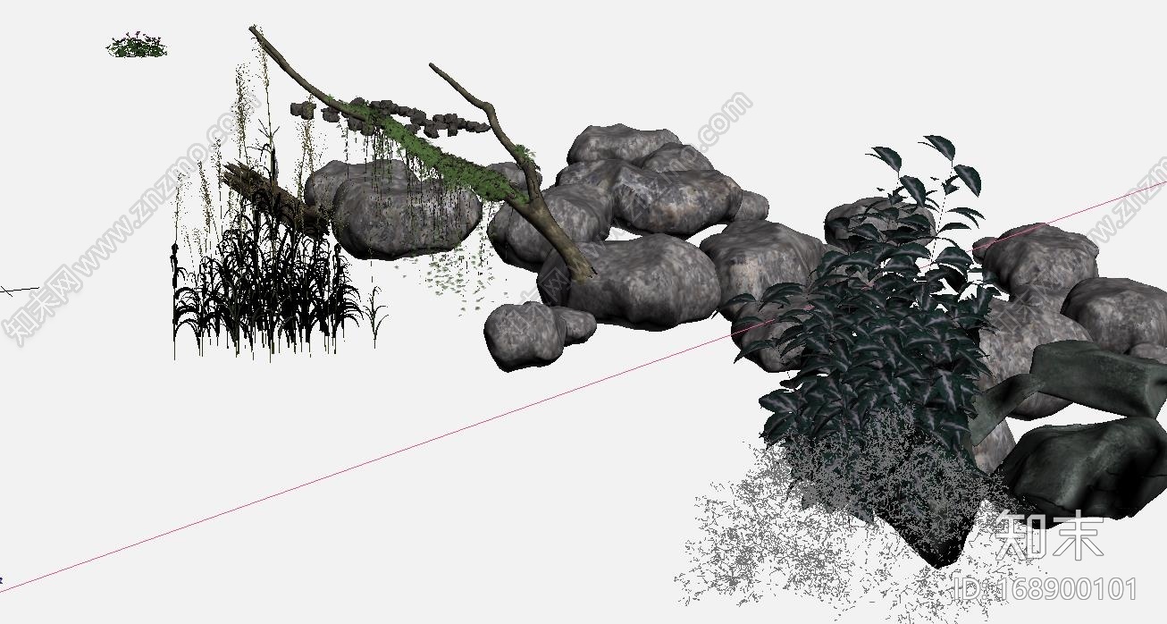 河边湿地岸边常用植物花鸟石头树芦苇CG模型下载【ID:168900101】