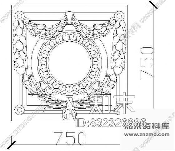 图块/节点花饰浮雕cad施工图下载【ID:832326886】