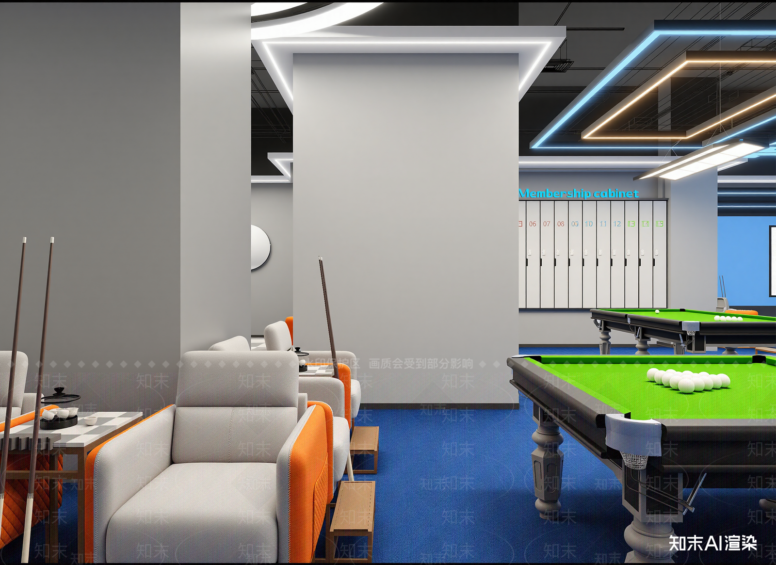 现代台球室3D模型下载【ID:1214317168】
