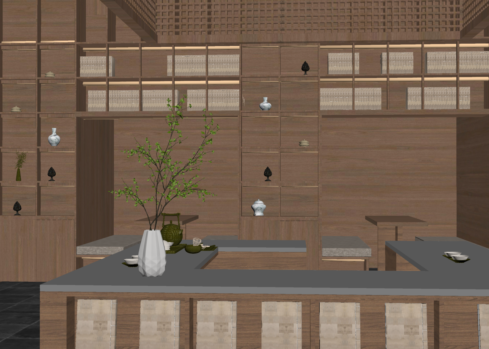 现代茶馆3D模型下载【ID:1214590873】