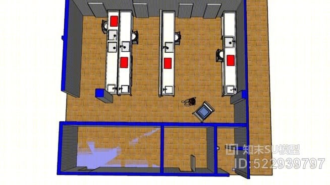 酒店厨房准备工业区SU模型下载【ID:522939797】