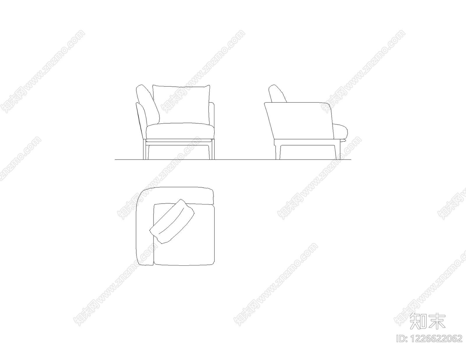 现代,意式沙发CAD图纸