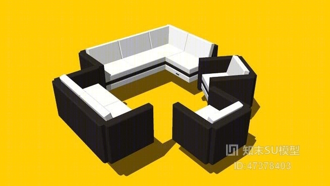 组合沙发SU模型下载【ID:417901115】