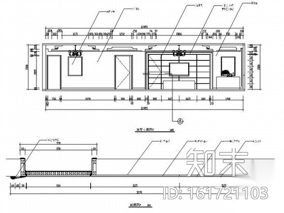 温馨时尚D户型三居室样板房施工图（含效果）cad施工图下载【ID:161721103】