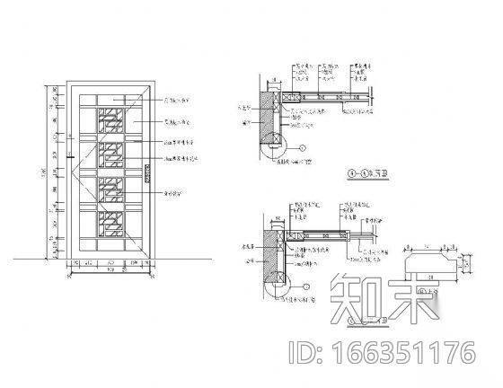 装饰木门cad施工图下载【ID:166351176】