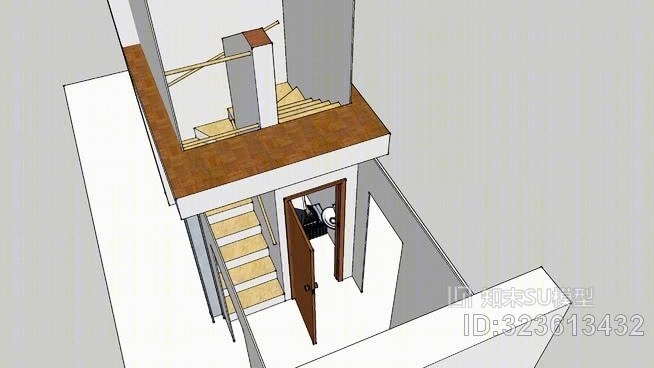 卫生间楼梯SU模型下载【ID:323613432】