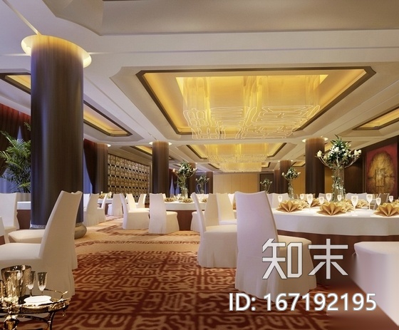 [福建]典雅度假酒店宴会厅及休息厅施工图（含效果）cad施工图下载【ID:167192195】