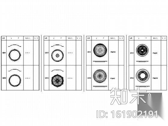 豪华欧式线条柱cad施工图下载【ID:161902191】