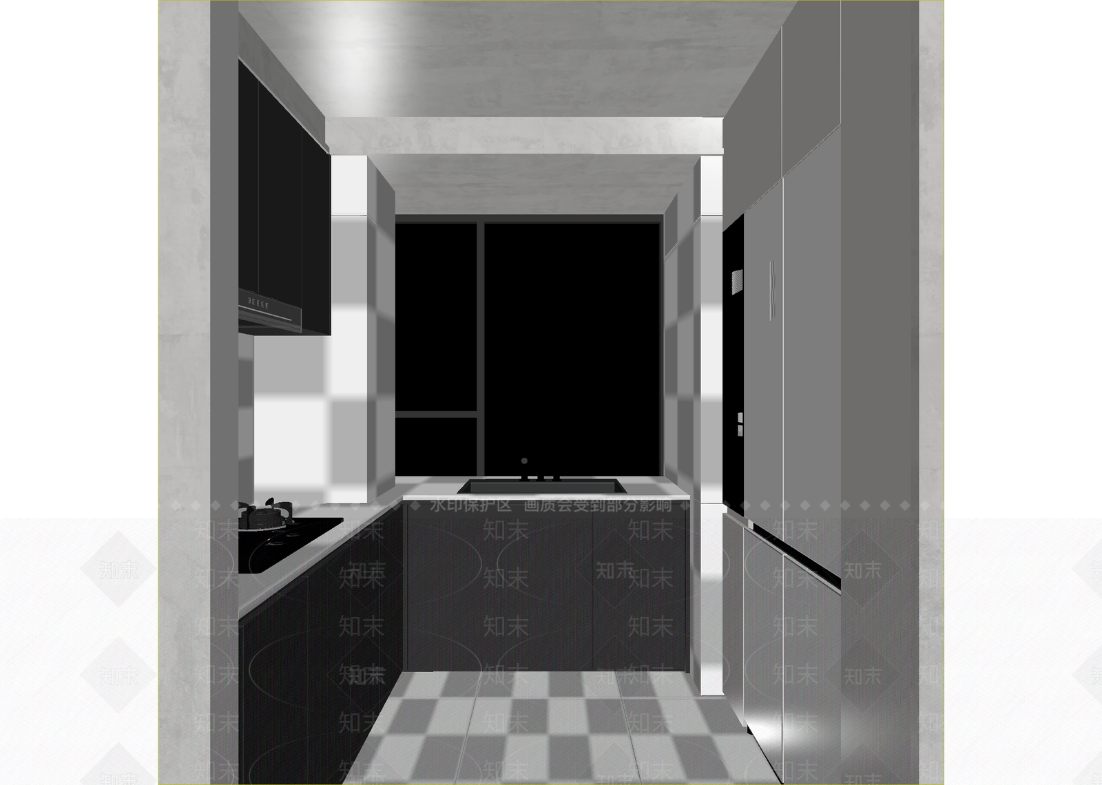 现代封闭式厨房3D模型下载【ID:1214759771】