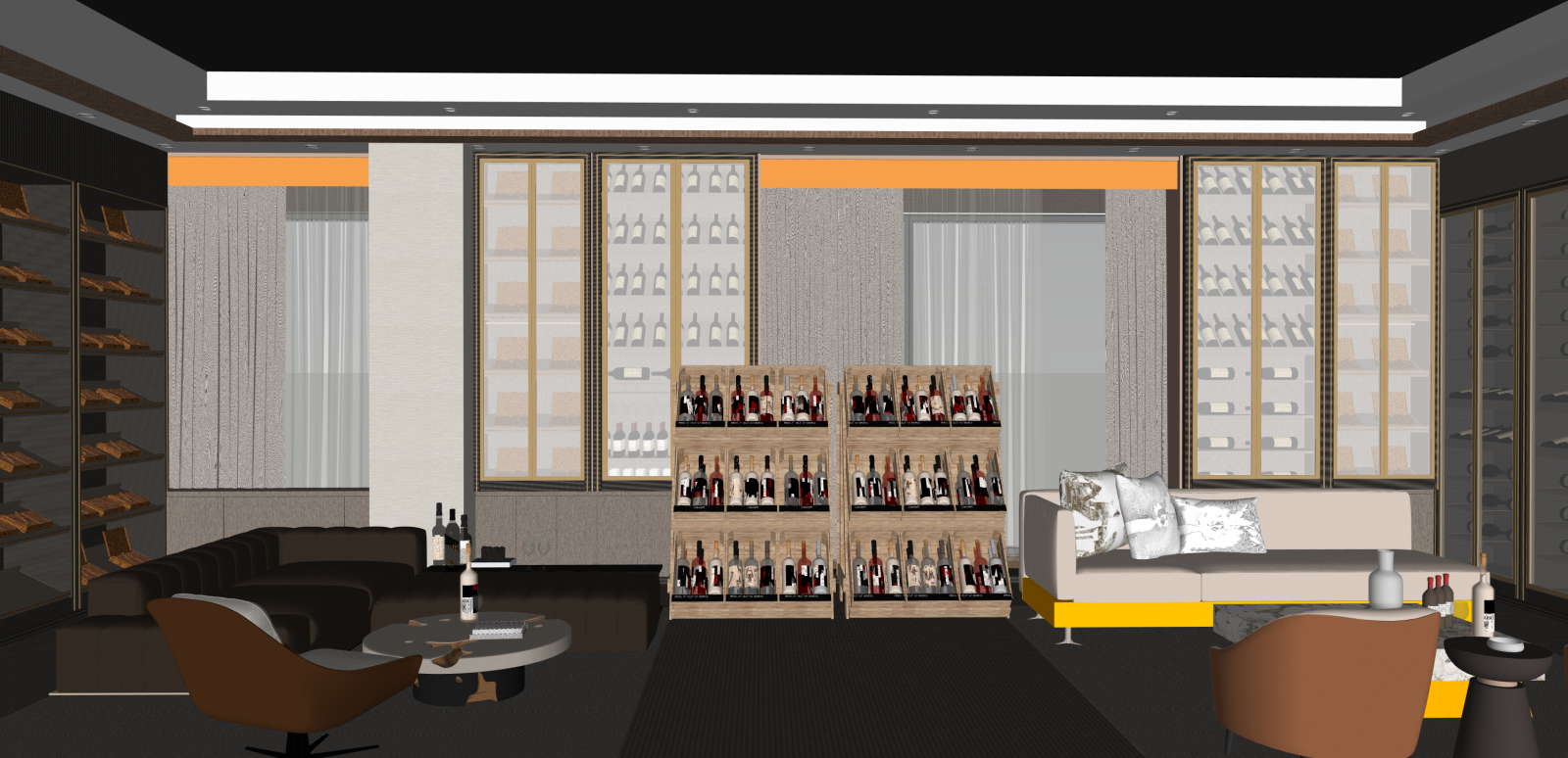 美式烟酒店SU模型下载【ID:1216046920】
