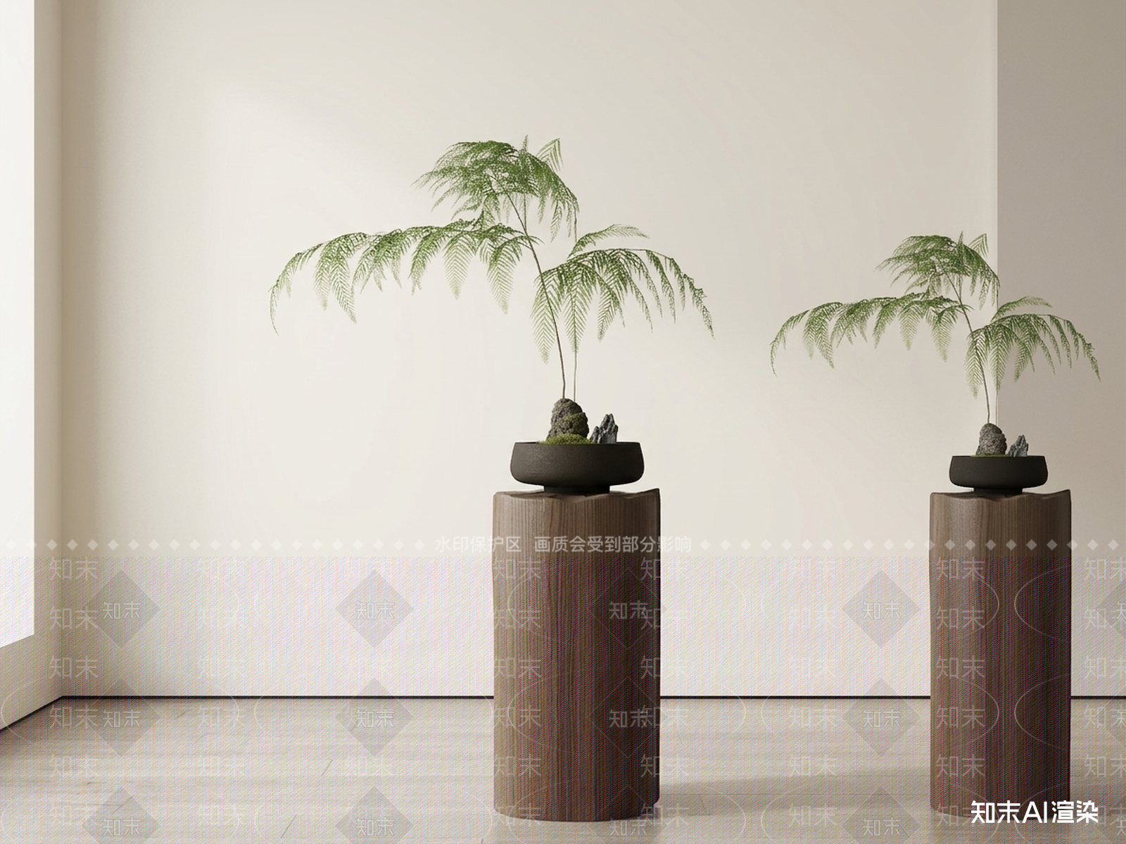 艺术绿植盆栽3D模型下载【ID:1227347939】