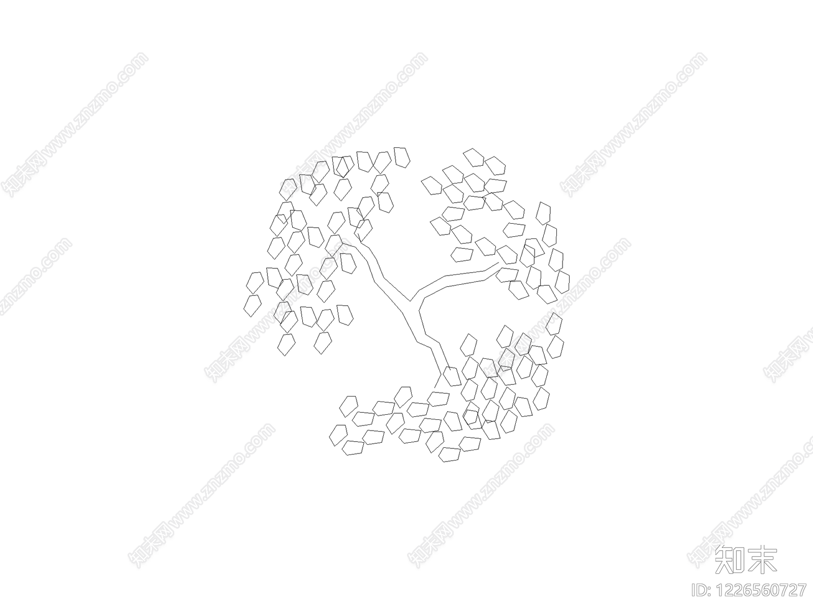 现代乔木种植CAD图纸