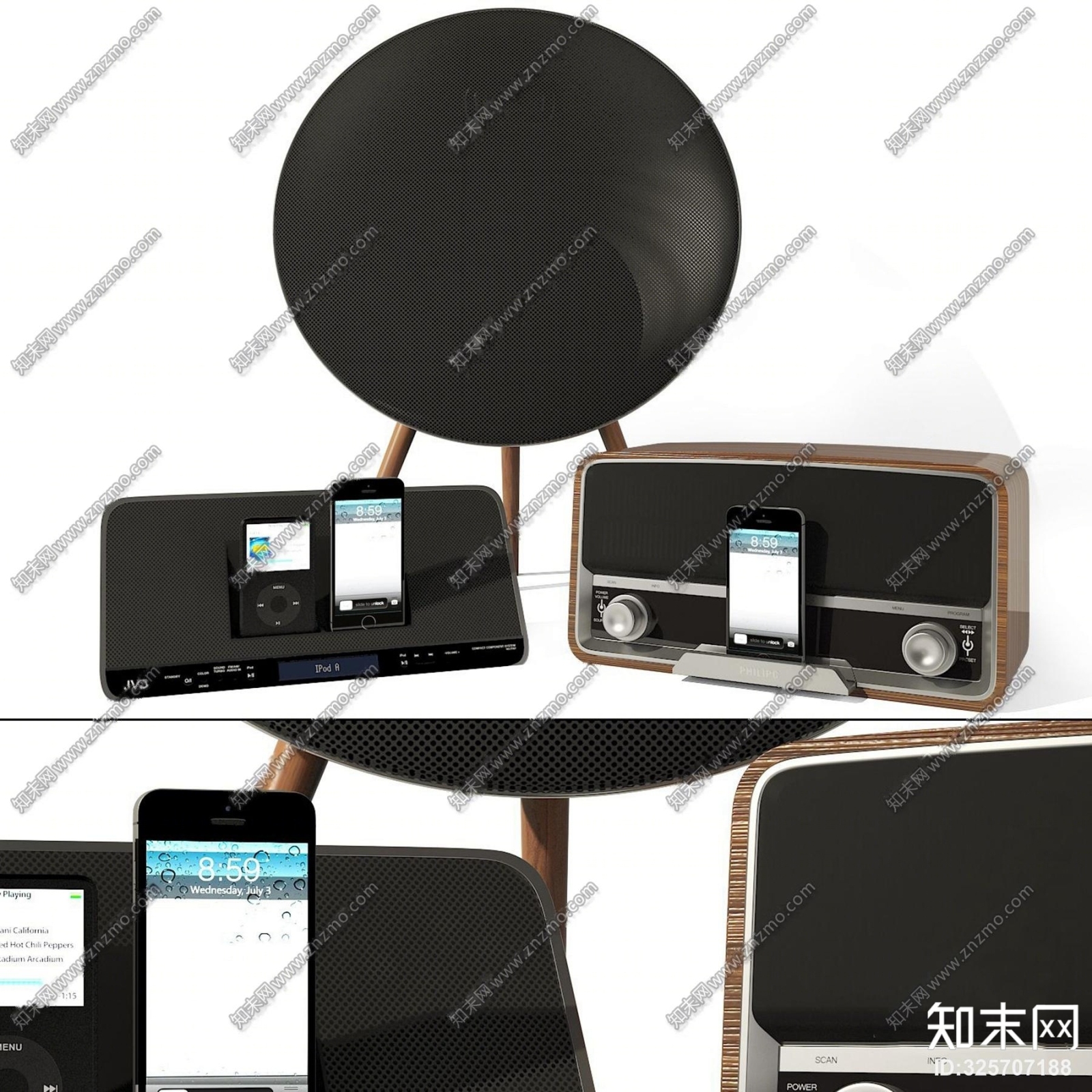 现代古典音响手机播放器3D模型下载【ID:325707188】