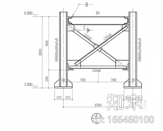 蒸汽管道支架结构施工图cad施工图下载【ID:166460100】