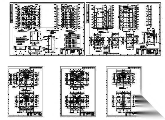 天奇花园小区F区住宅楼建筑方案图cad施工图下载【ID:149848147】