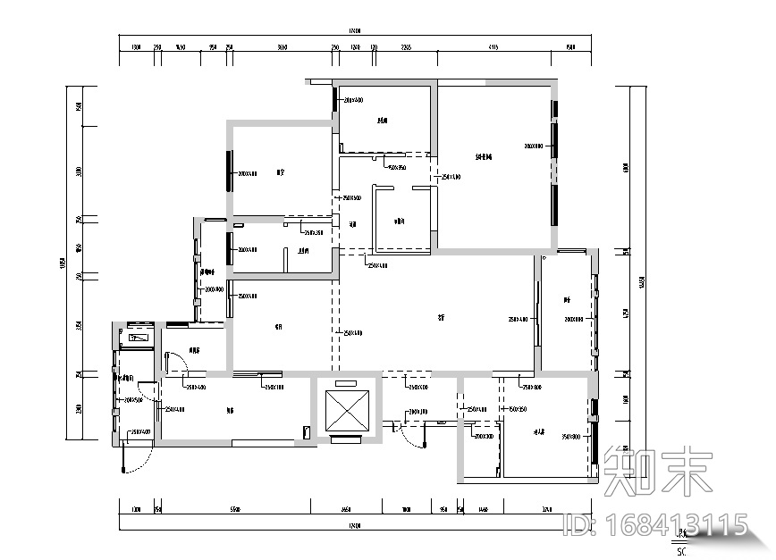 [陕西]200平米风景御园样板房设计施工图（附效果图）cad施工图下载【ID:168413115】