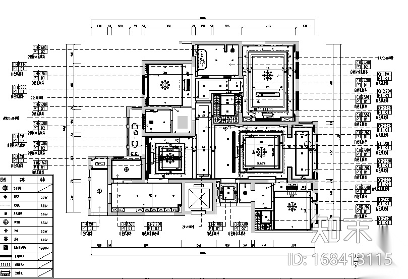 [陕西]200平米风景御园样板房设计施工图（附效果图）cad施工图下载【ID:168413115】