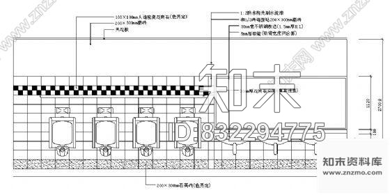 图块/节点公共厕所墙面磁砖贴法示意图cad施工图下载【ID:832294775】