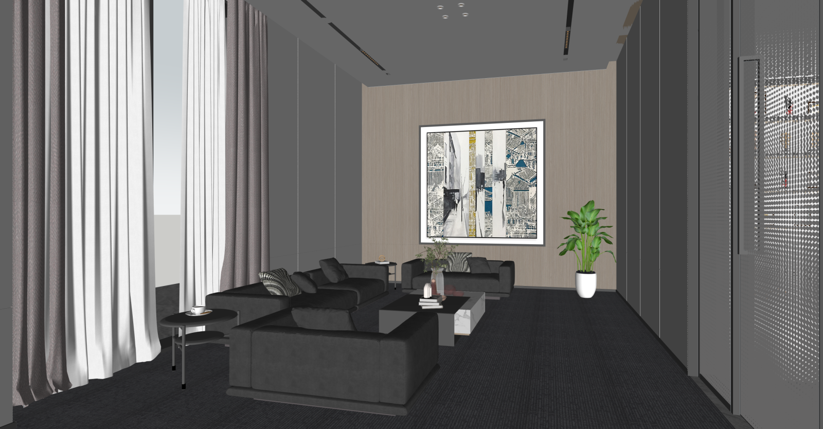 现代办公室SU模型下载【ID:1215987408】