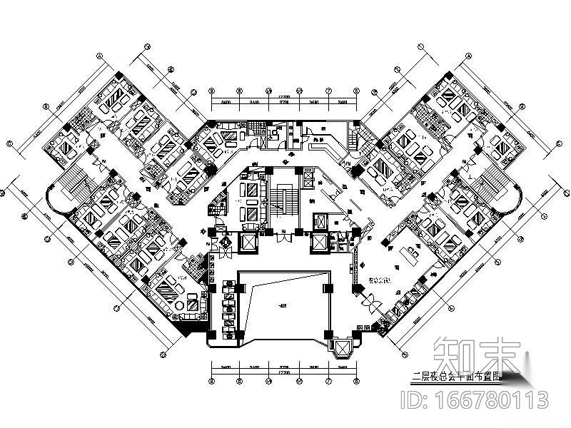 某假日酒店夜总会装修图cad施工图下载【ID:166780113】