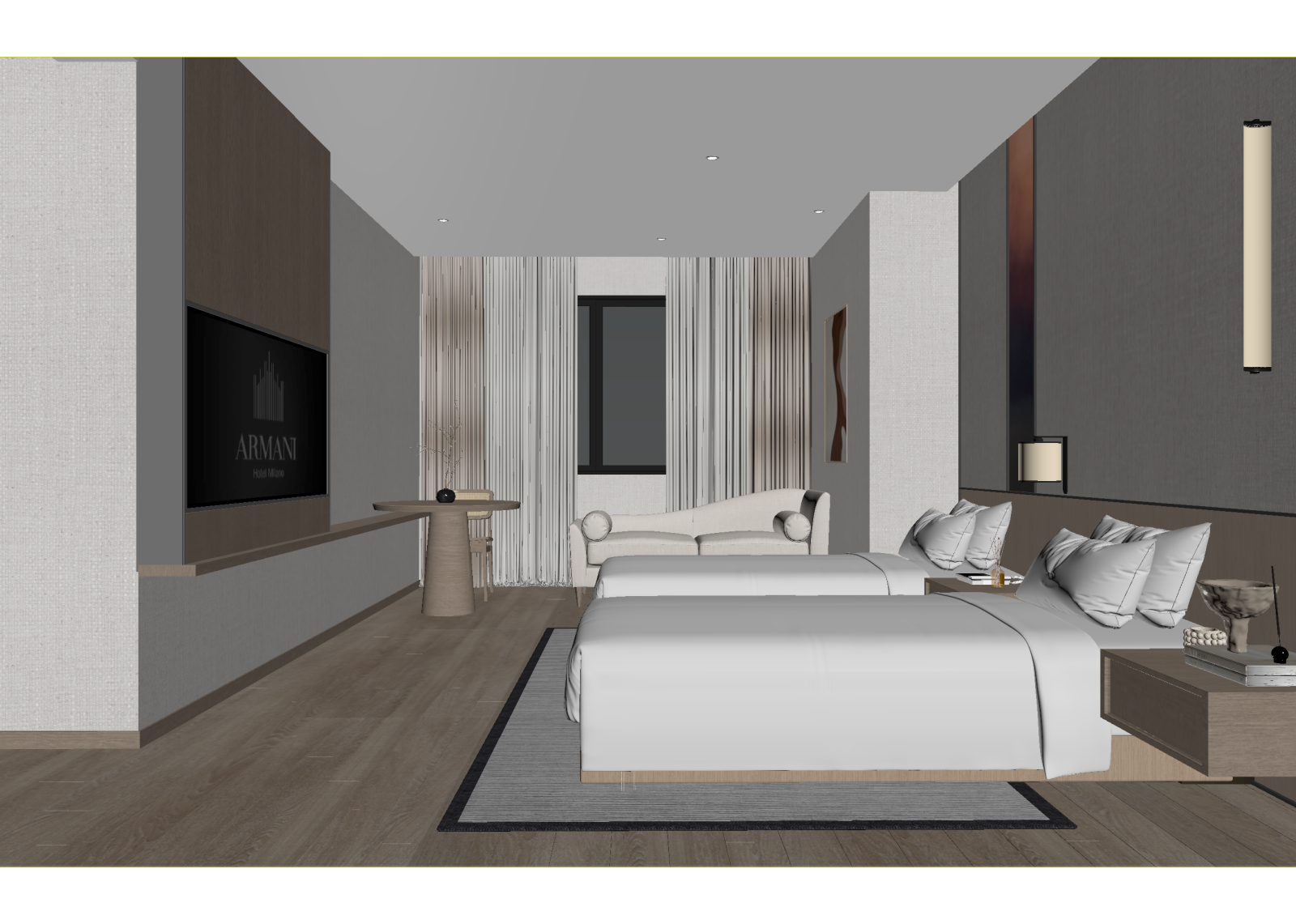 现代酒店客房3D模型下载【ID:1215023363】