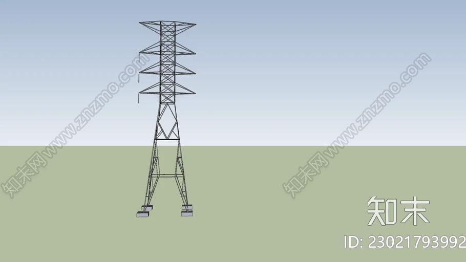 150千伏塔SU模型下载【ID:1162361437】