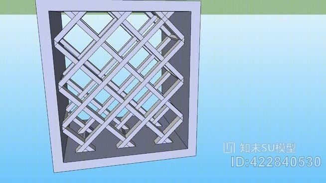 在一个木制货架木制葡萄酒架SU模型下载【ID:422840530】