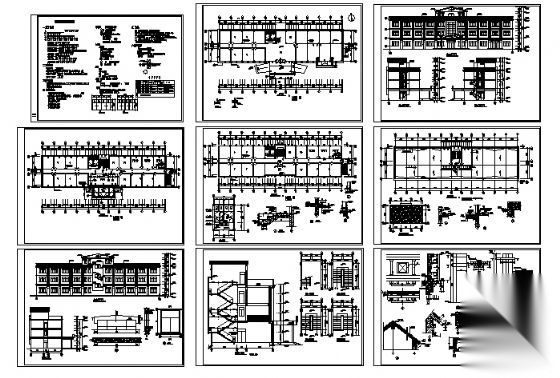 某三层办公楼建筑施工图cad施工图下载【ID:149972177】