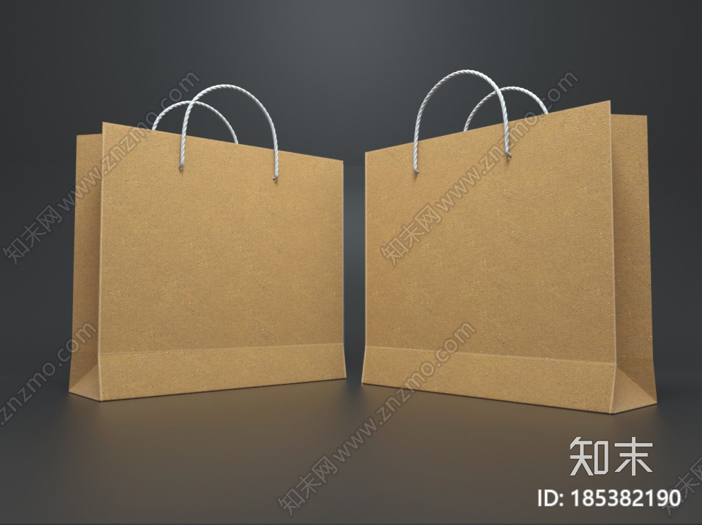 C4D牛皮纸购物袋（OC）CG模型下载【ID:185382190】