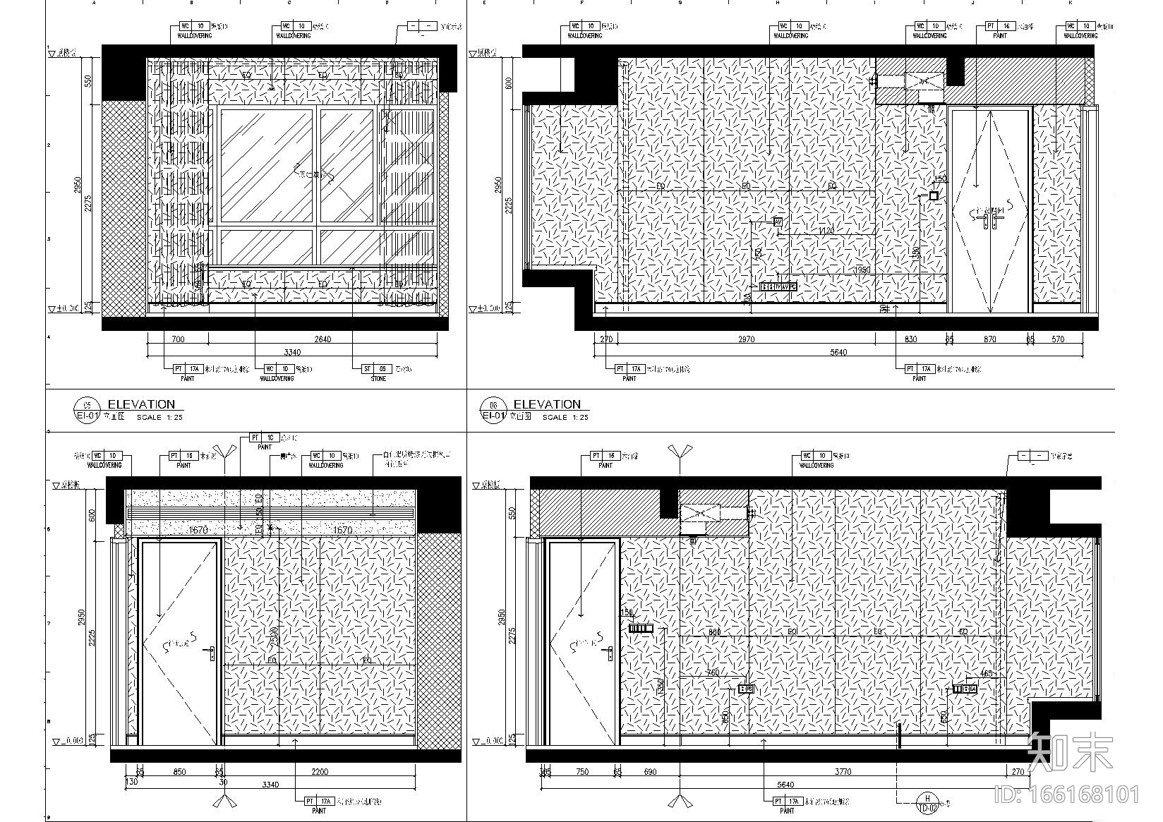 华润城润府188+225㎡平层精装样板间施工图+物料书(含公...施工图下载【ID:166168101】