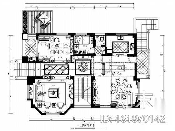 [泉州]独栋古典豪华双层别墅装修图（含效果）cad施工图下载【ID:161870142】