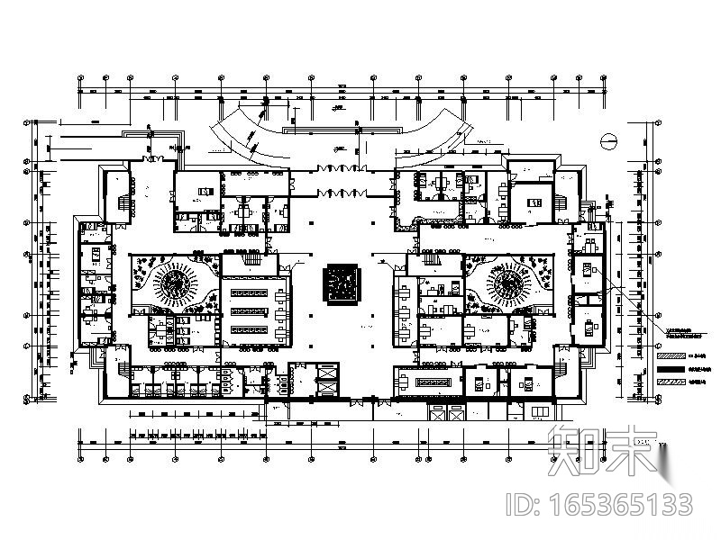 简洁式某中医院室内装修图施工图下载【ID:165365133】