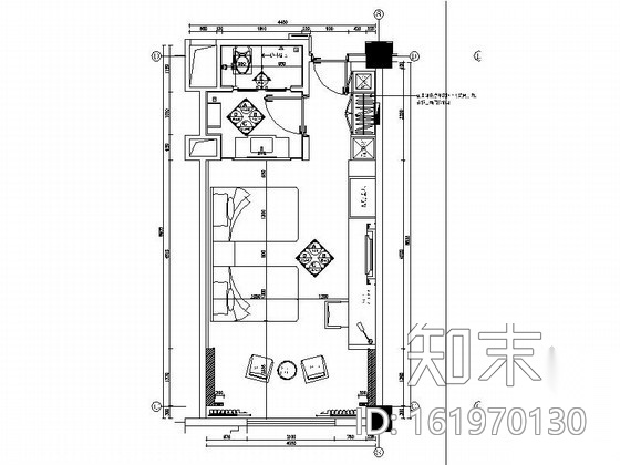 [山东]某奢华大酒店客房A施工图cad施工图下载【ID:161970130】
